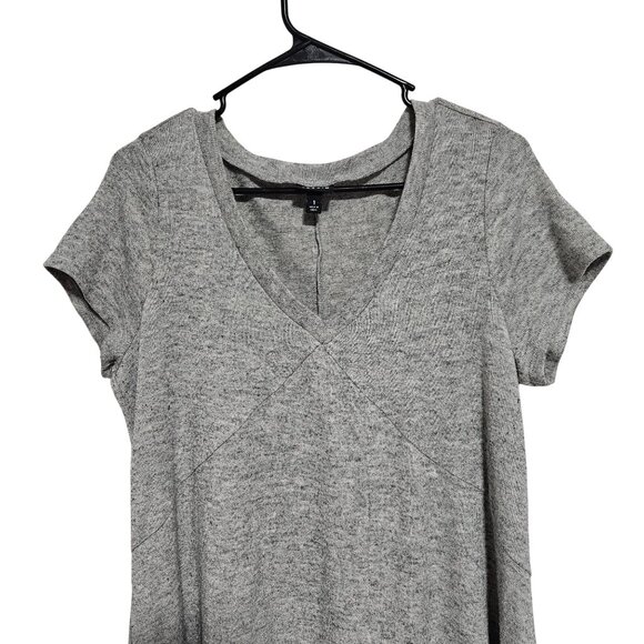 Torrid Gray Trapeze Dress Plus Size 1X T Shirt Hacci Knit Short Sleeve V Neck - Picture 3 of 5